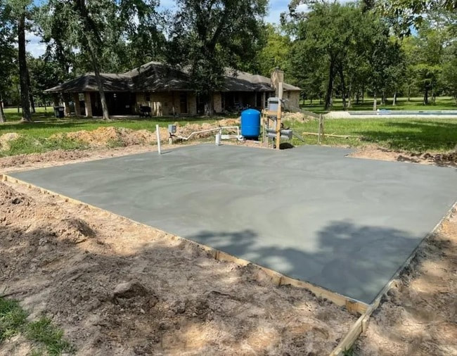 new concrete pad for building Friendswood, TX